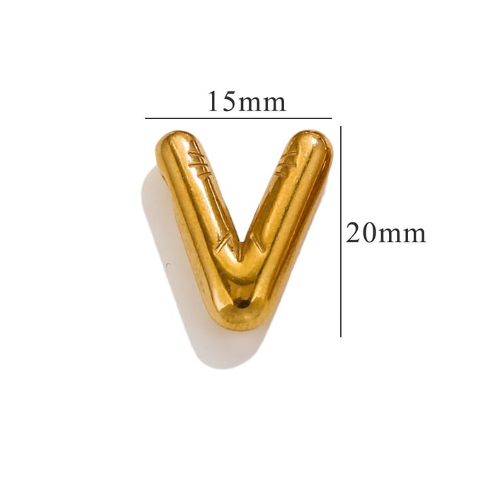 1 Piece Classic Simple Style Letter V Shape Stainless Steel  Gold Color Women's Pendant 